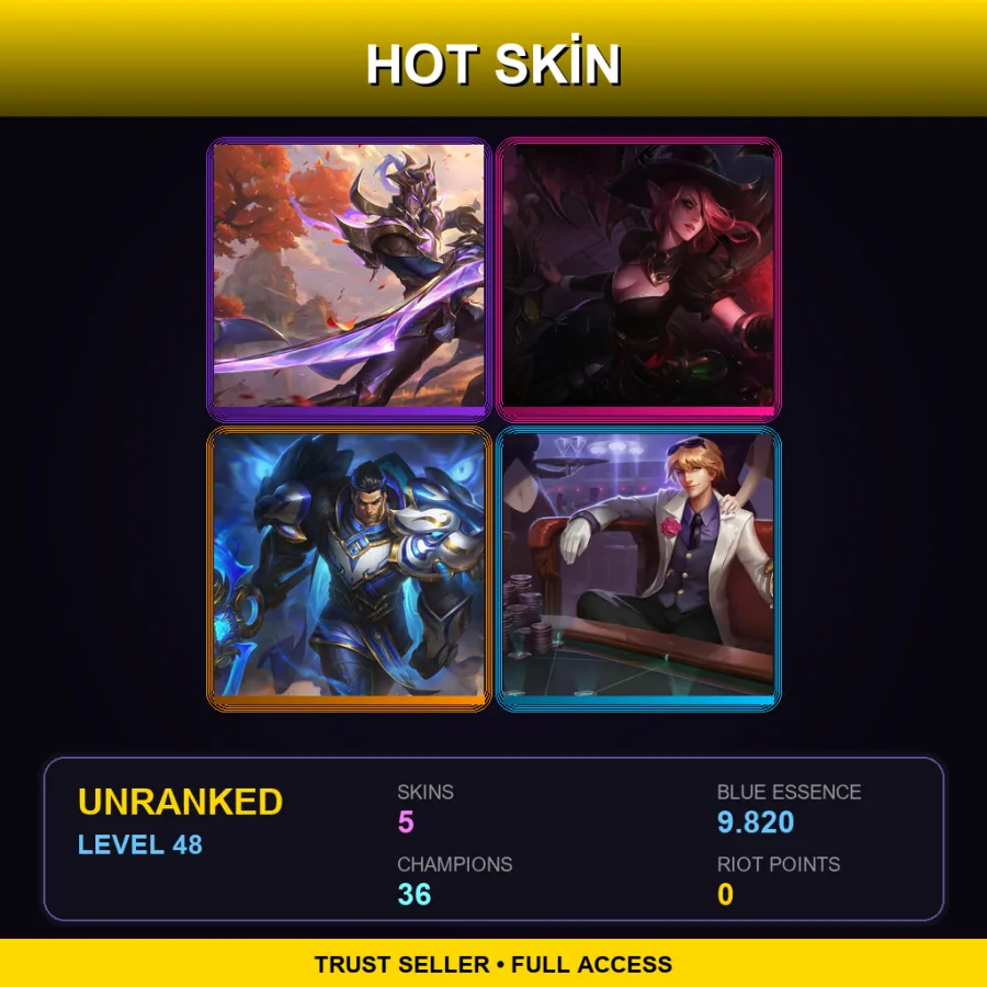 EUW | Lv48 | Unranked | 5 Skin | 36 Champ — Unranked / Smurf League of Legends