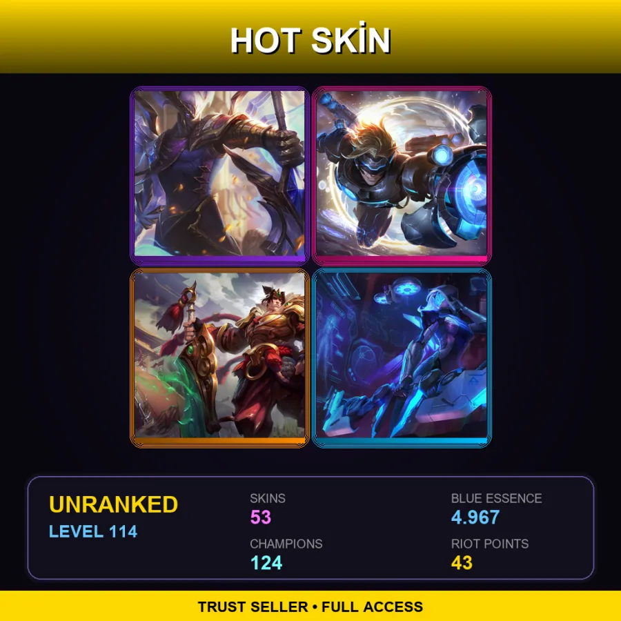 EUNE | Lv114 | Unranked | 53 Skin | 124 Champ — Blacksmith Poppy