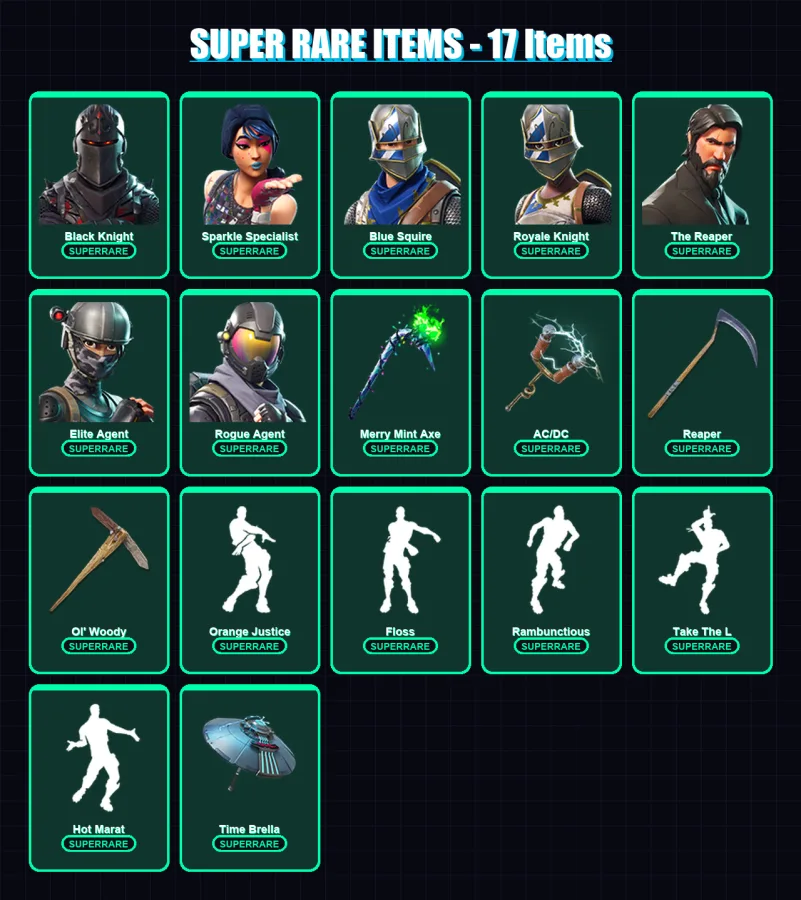 [PC/PSN] | Black Knight | Sparkle Specialist | Blue Squire | Royale Knight | The Reaper | 74 skin | 84 pickaxe | 102 emote | 80 glider | Lv1551