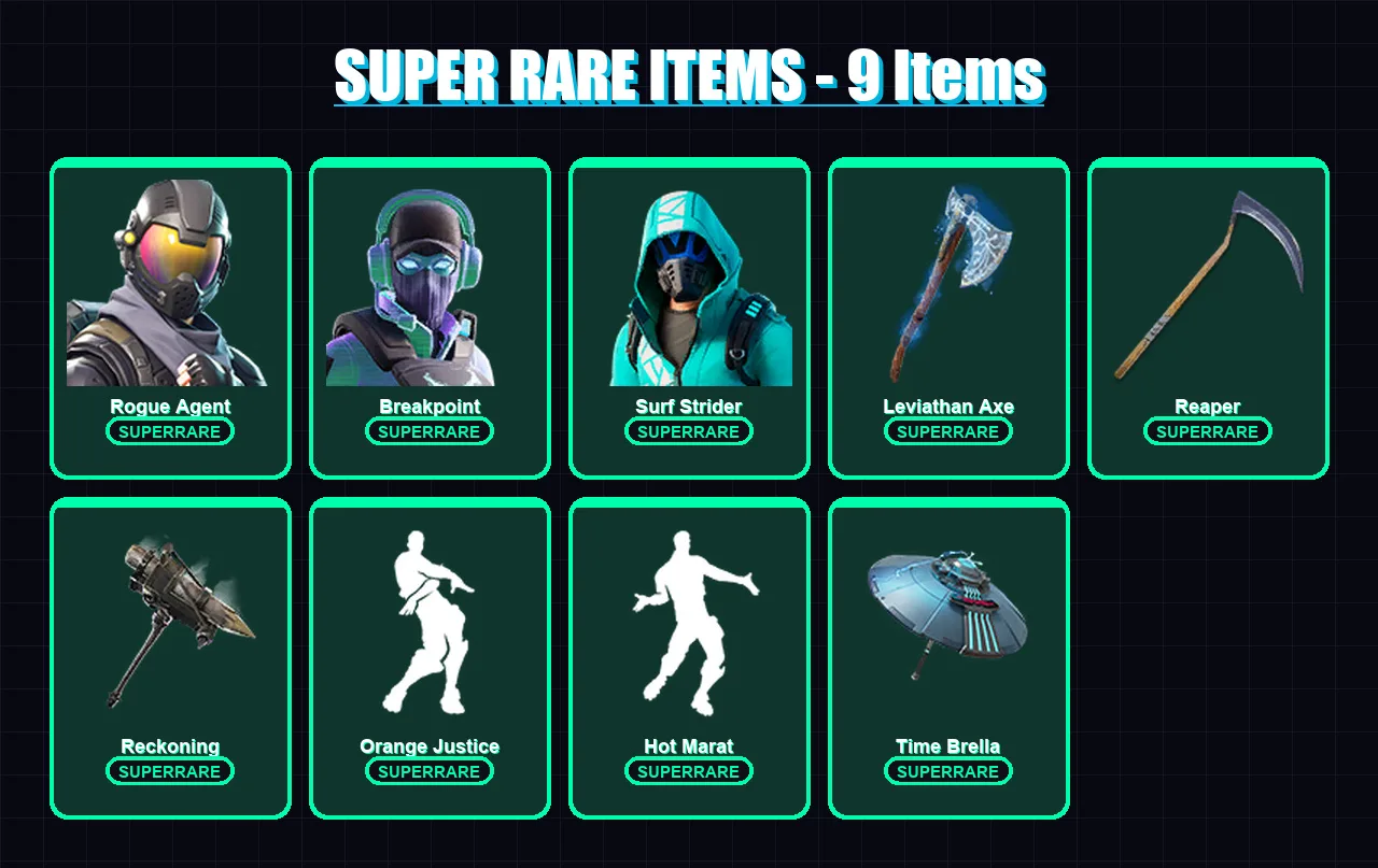[PC/XBOX/PSN] | Rogue Agent | Breakpoint | Surf Strider | Menace | Zenith | 185 skin | 219 pickaxe | 152 emote | 181 glider | Lv2883
