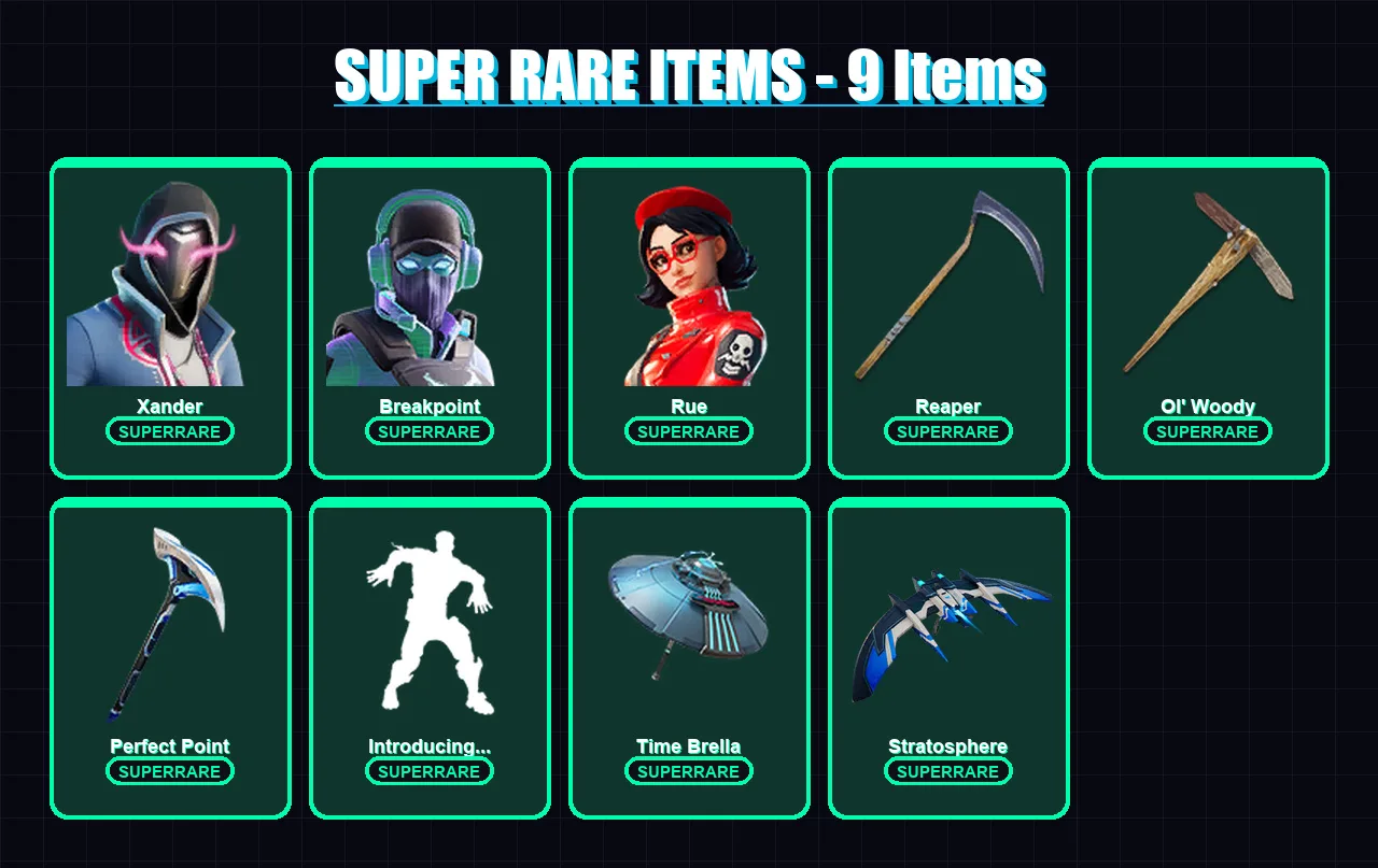 [PC] | Xander | Breakpoint | Rue | The Scientist | Mandalorian | 226 skin | 244 pickaxe | 268 emote | 171 glider | Lv2477