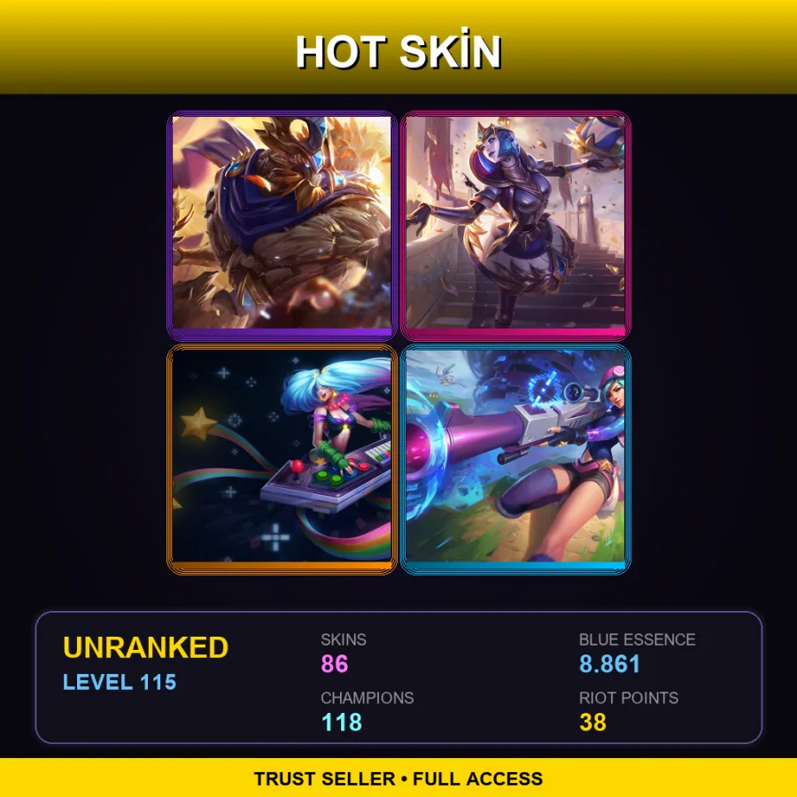 VN | Lv115 | Unranked | 86 Skin | 118 Champ