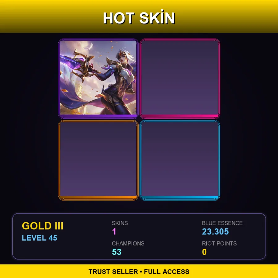 JP | Lv45 | Gold III | 1 Skin | 53 Champ