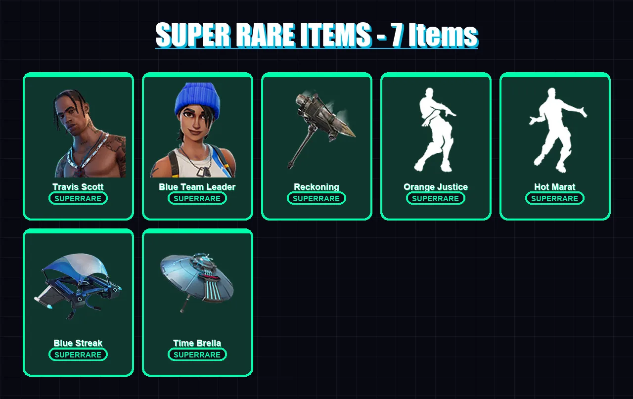 [PS4/PS5/XBOX/PC] | Travis Scott | Blue Team Leader | Calamity | Catalyst | Drift | 77 skin | 109 pickaxe | 93 emote | 119 glider | Lv1915