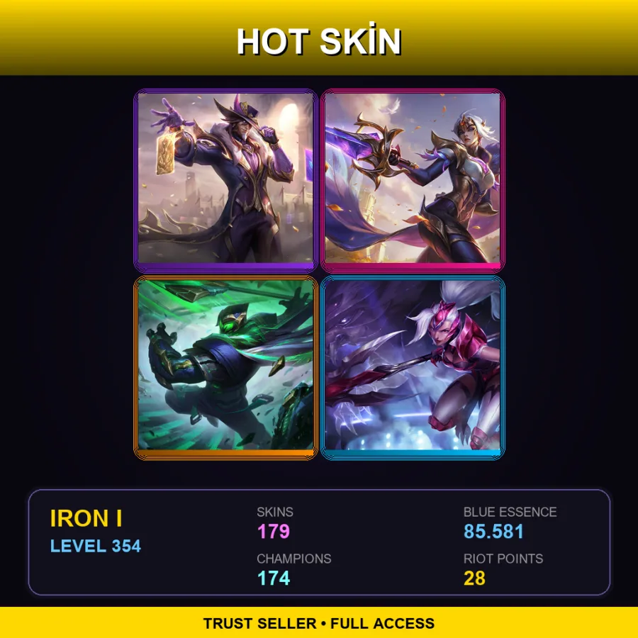 EUW | Lv354 | Iron I | 179 Skin | 174 Champ — LoL account