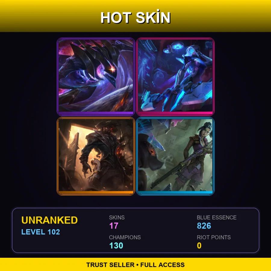 TR | Lv102 | Unranked | 17 Skin | 130 Champ