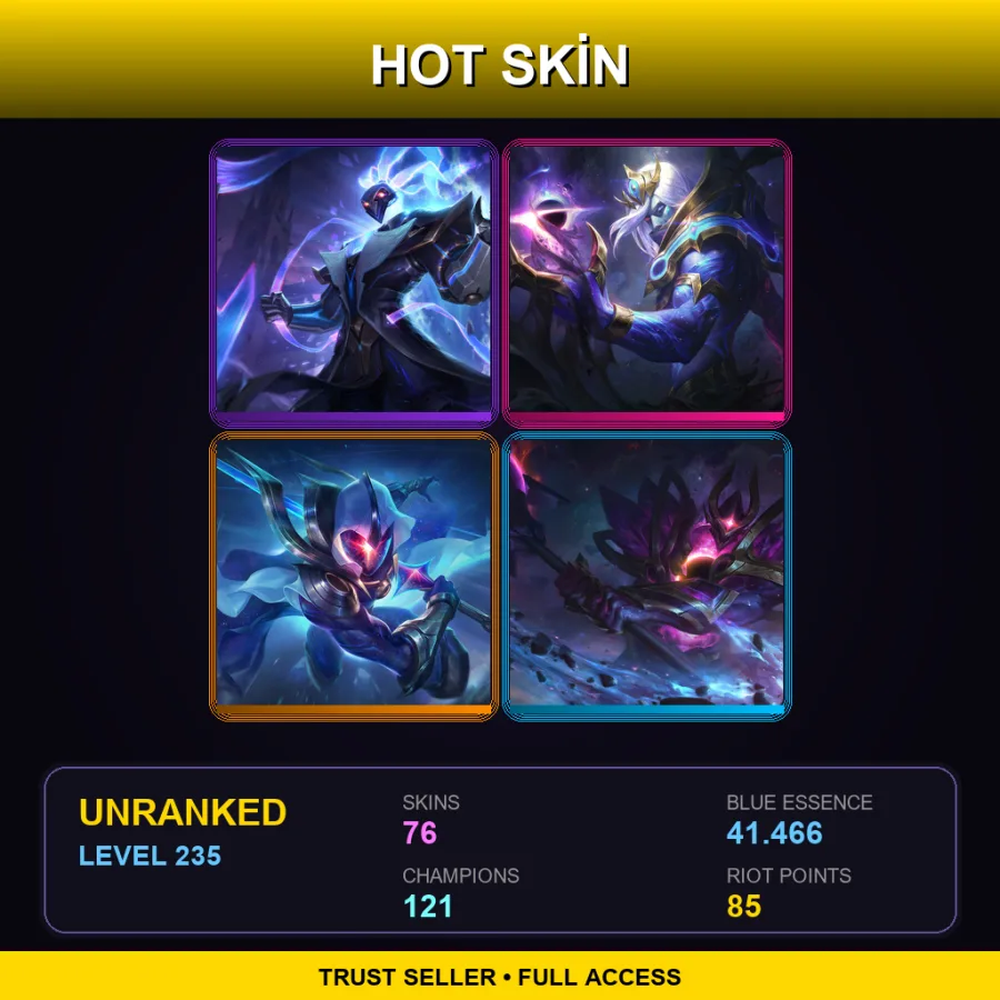 BR | Lv235 | Unranked | 76 Skin | 121 Champ — LoL account