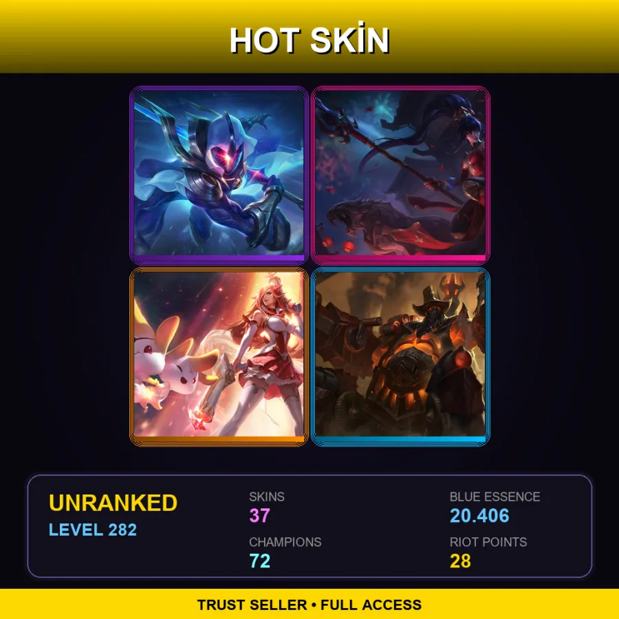 LAS | Lv282 | Unranked | 37 Skin | 72 Champ