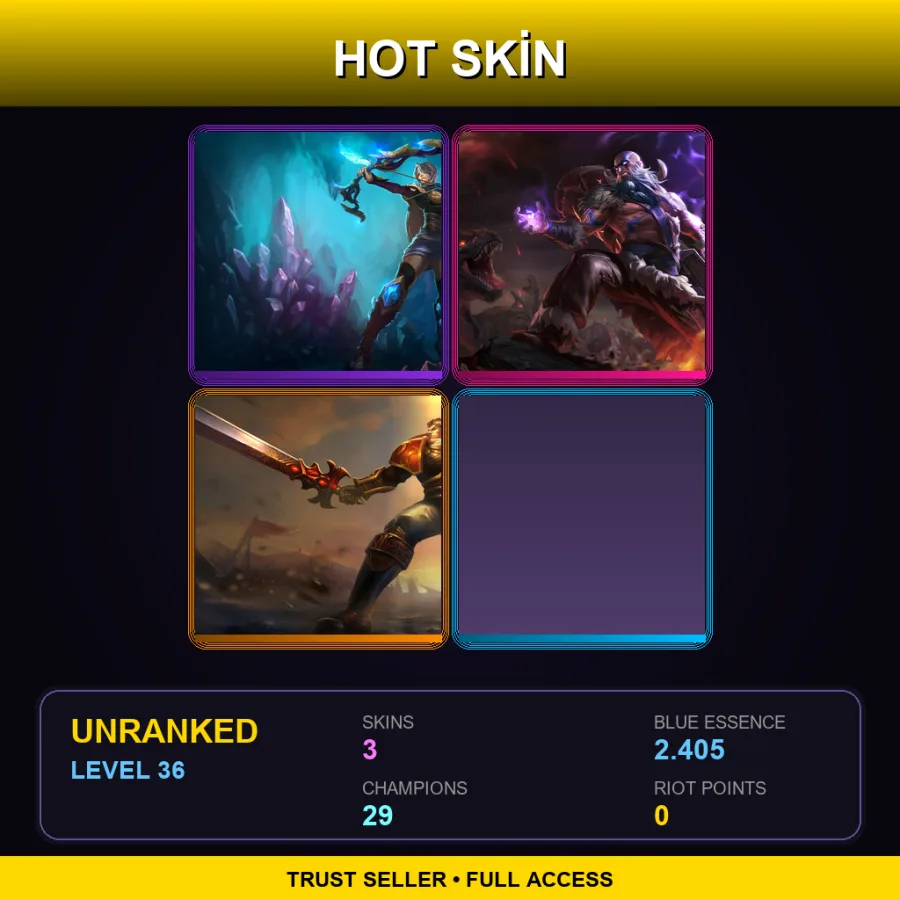 BR | Lv36 | Unranked | 3 Skin | 29 Champ