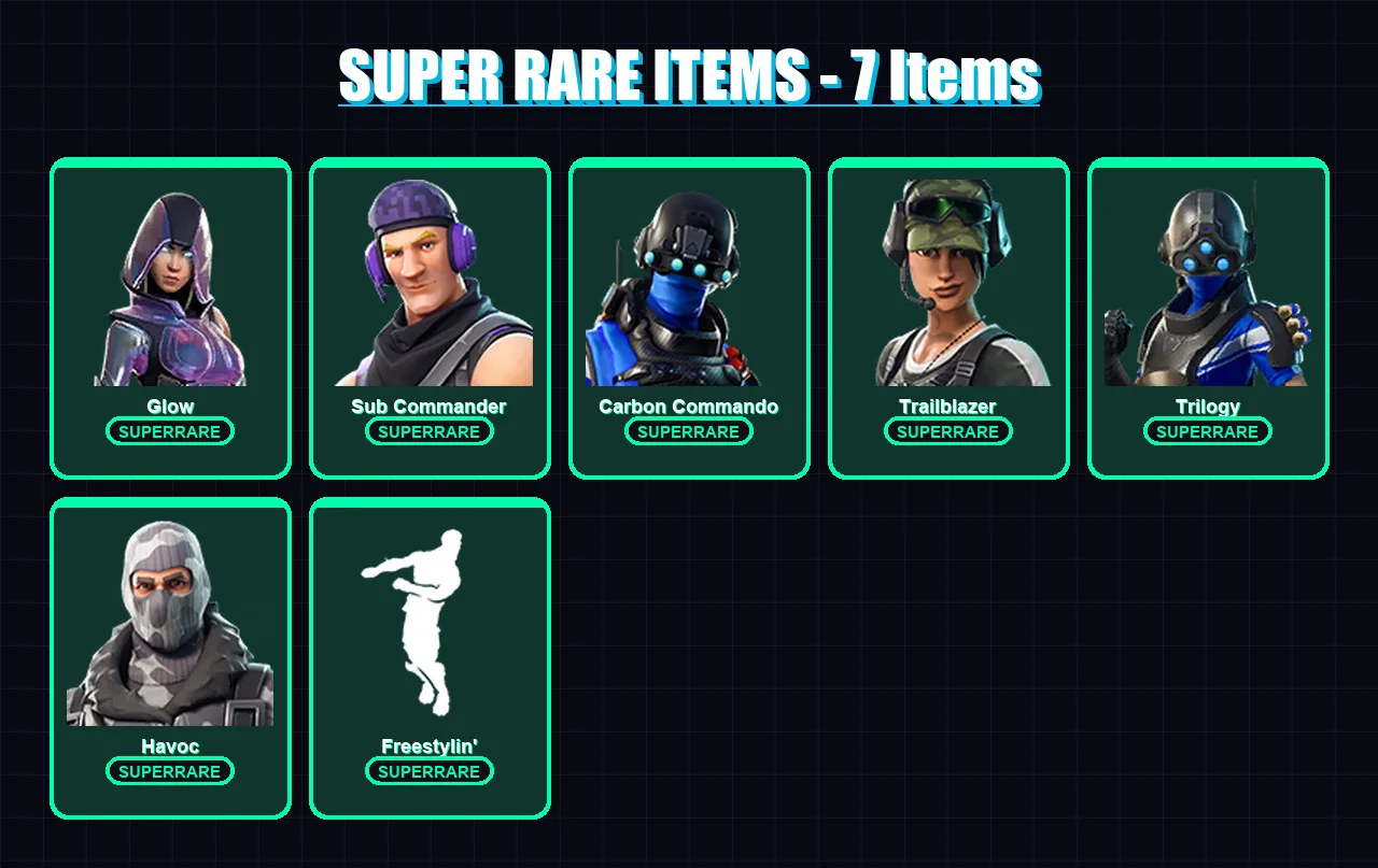 [PS4/PS5/XBOX/PC] | Glow | Sub Commander | Carbon Commando | Trailblazer | Trilogy | 23 skin | 29 pickaxe | 24 emote | 25 glider | Lv389