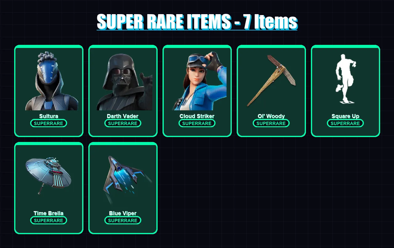 [PC/XBOX] | Sultura | Darth Vader | Cloud Striker | The Ageless | Son Goku | 93 skin | 160 pickaxe | 120 emote | 116 glider | Lv1578