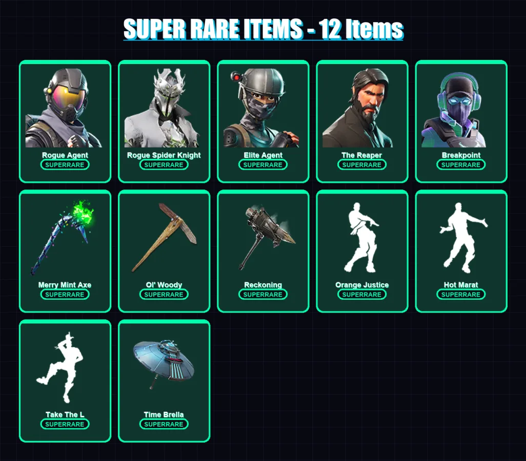 [PC/XBOX/PSN] | Rogue Agent | Rogue Spider Knight | Elite Agent | The Reaper | Breakpoint | 142 skin | 127 pickaxe | 141 emote | 127 glider | Lv1829 — Fortnite account