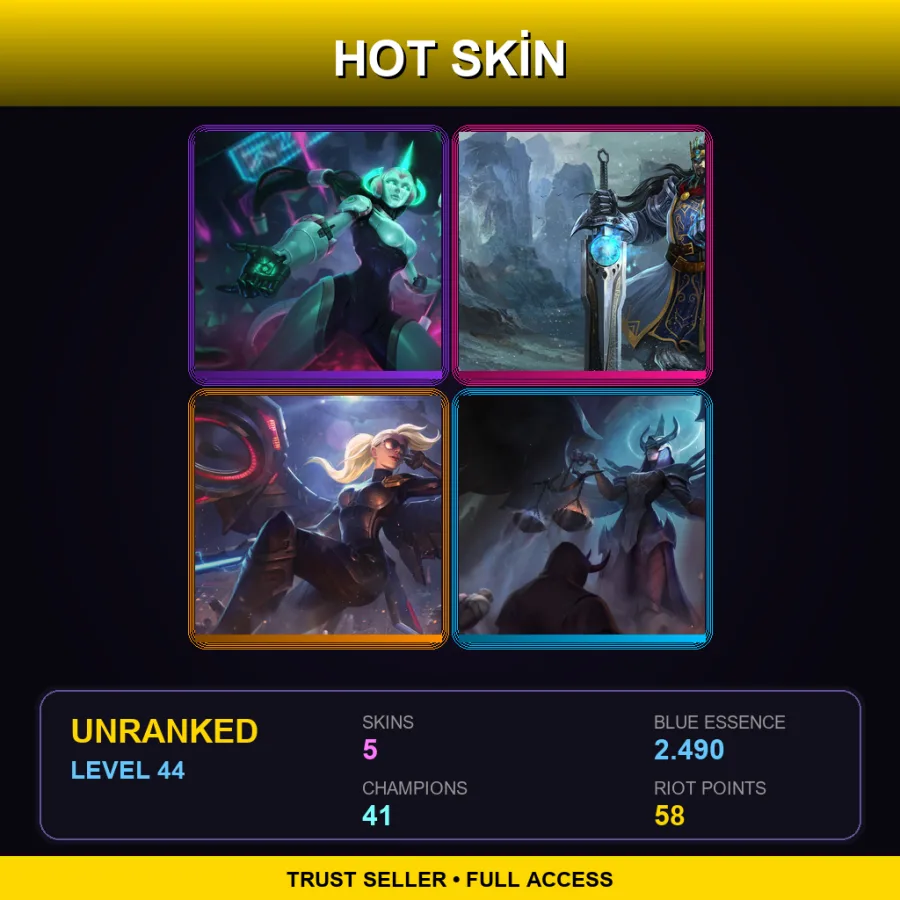 EUW | Lv44 | Unranked | 5 Skin | 41 Champ