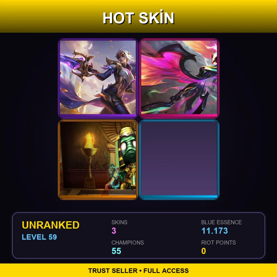 EUNE | Lv59 | Unranked | 3 Skin | 55 Champ