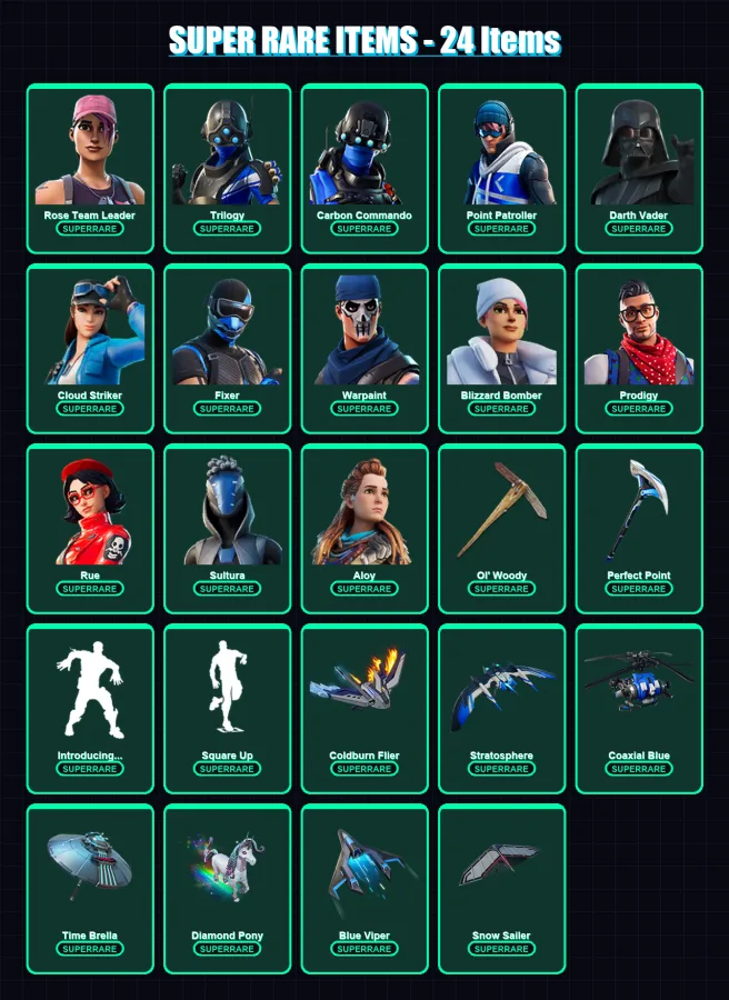 [PS4/PS5/XBOX/PC] | Rose Team Leader | Trilogy | Carbon Commando | 526 skin | Lv6593 — Fortnite account
