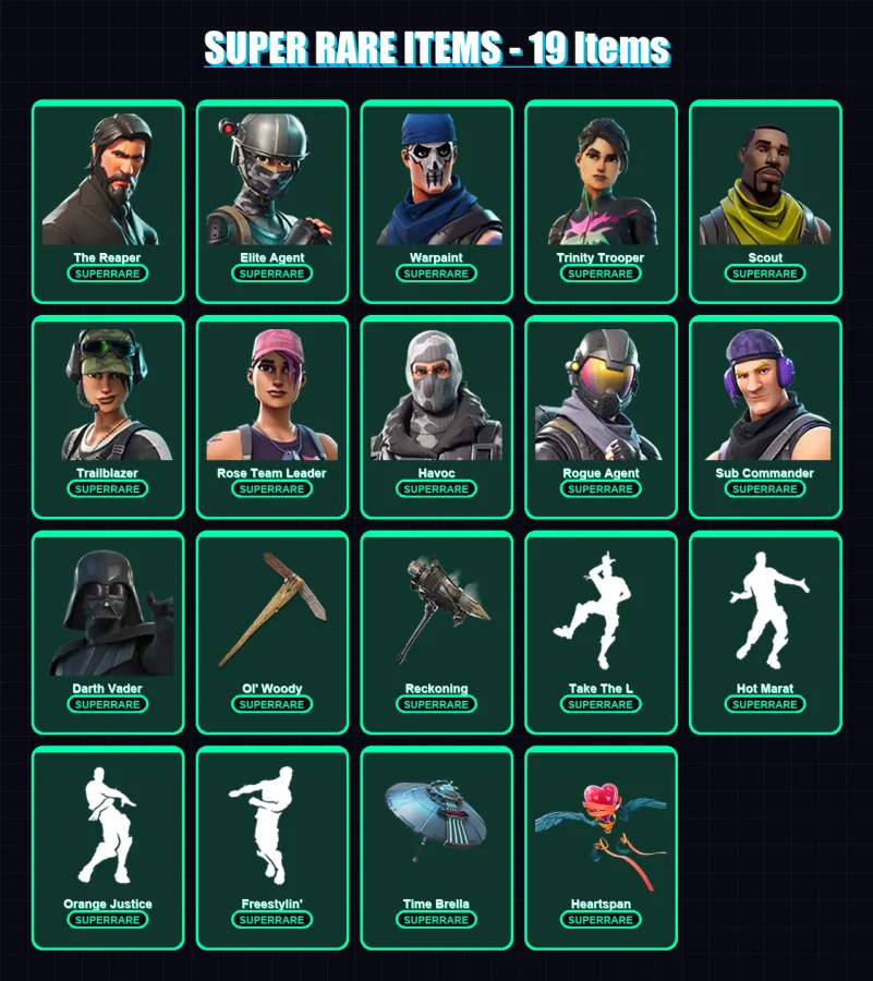[PC/PSN] | The Reaper | Elite Agent | Warpaint | Trinity Trooper | Scout | 353 skin | 337 pickaxe | 251 emote | 220 glider | Lv2569
