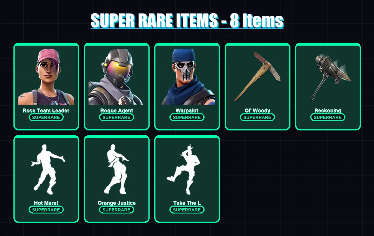 [PC/PSN] | Rose Team Leader | Rogue Agent | Warpaint | Zenith | Dark Voyager | 33 skin | 31 pickaxe | 42 emote | 36 glider | Lv388 — Fortnite account