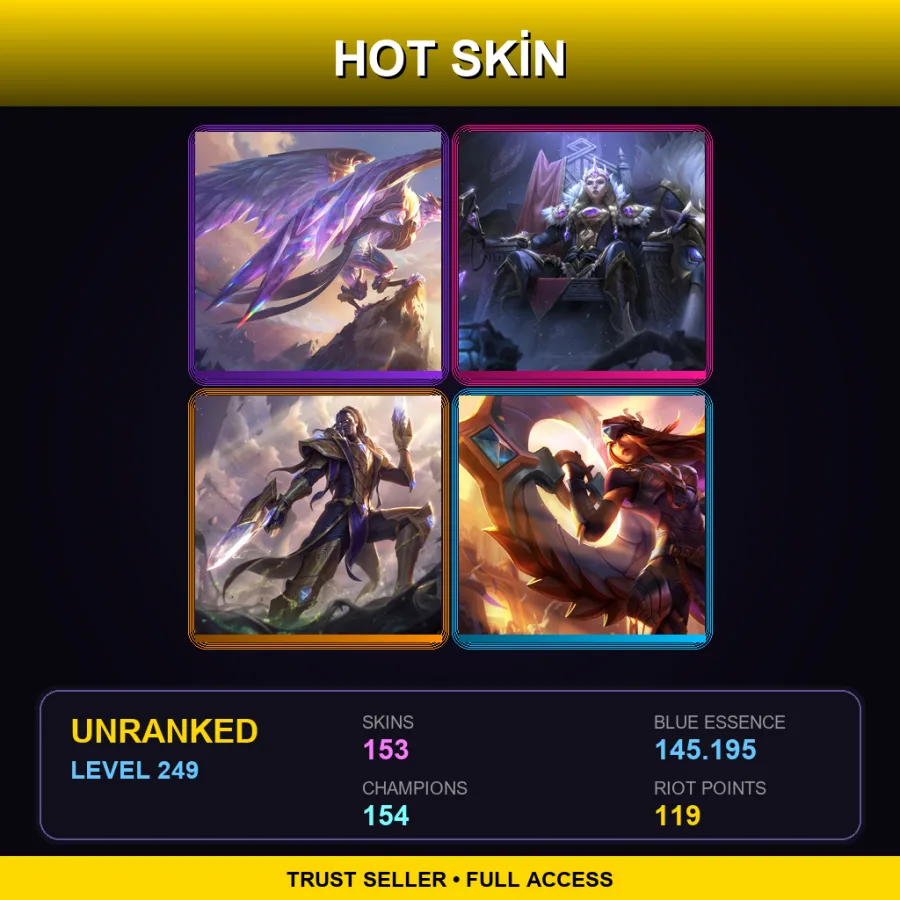 EUNE | Lv249 | Unranked | 153 Skin | 154 Champ — Dunkmaster Darius