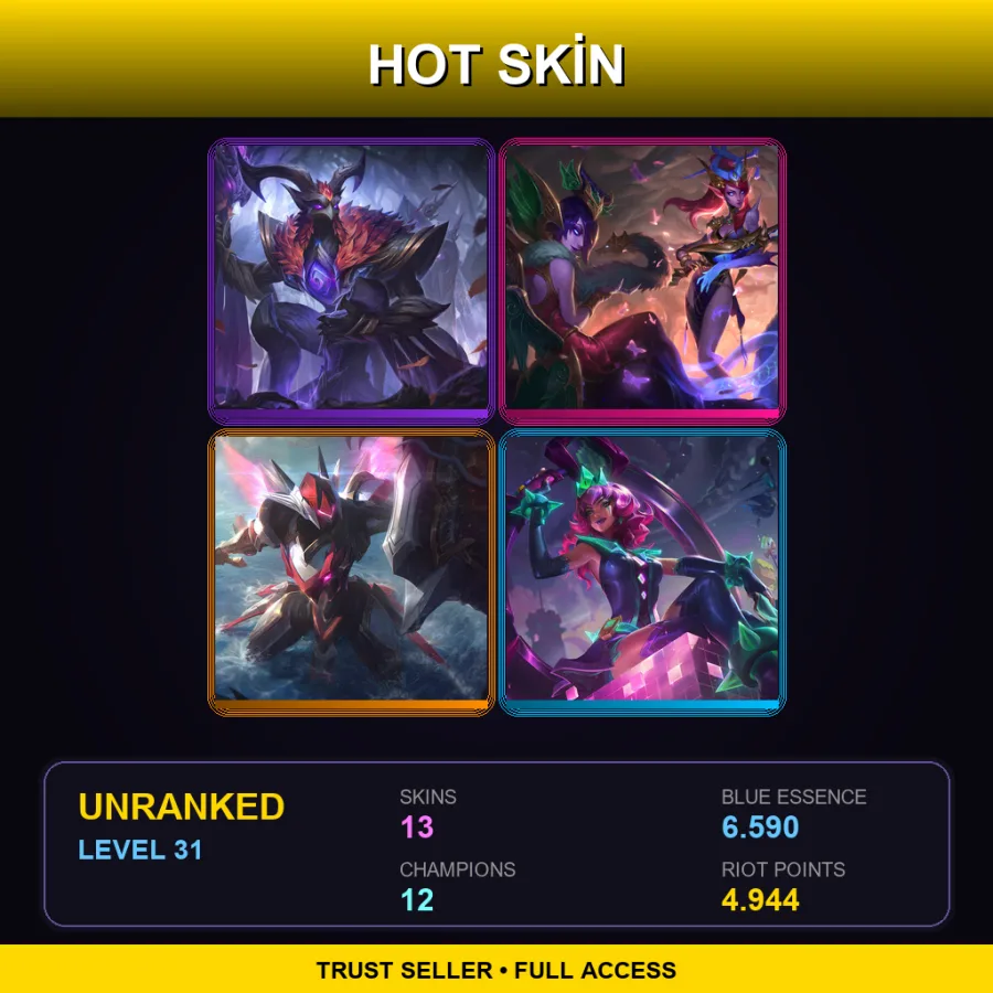 LAN | Lv31 | Unranked | 13 Skin | 12 Champ — LoL account