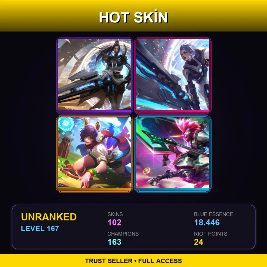 TR | Lv167 | Unranked | 102 Skin | 163 Champ — Lunar Guardian Nasus