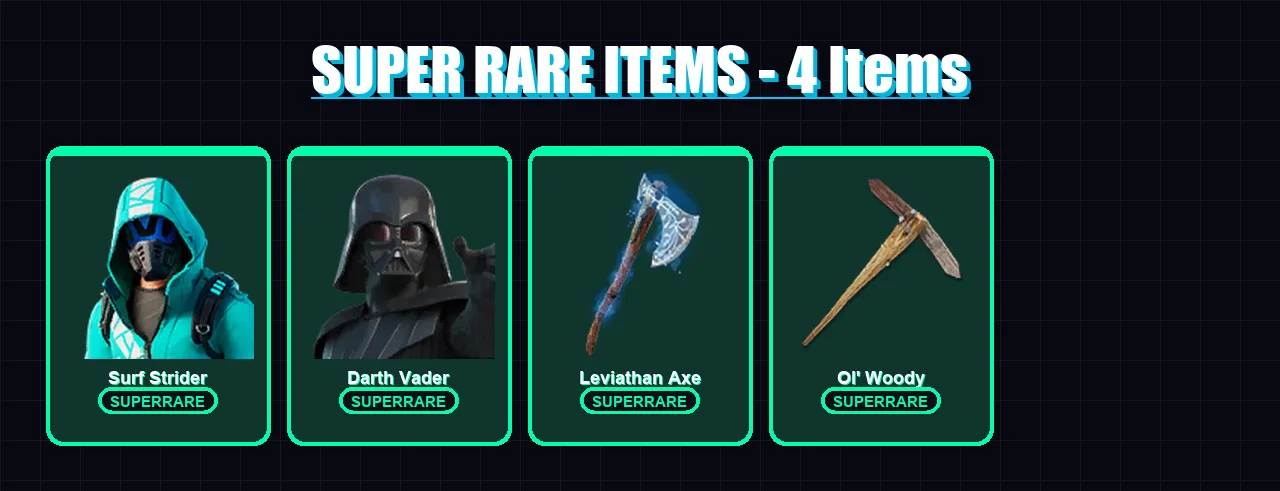 [PC/XBOX] | Surf Strider | Darth Vader | Predator | Spire Assassin | Frostbite | 144 skin | 154 pickaxe | 80 emote | 112 glider | Lv1995 — Fortnite account