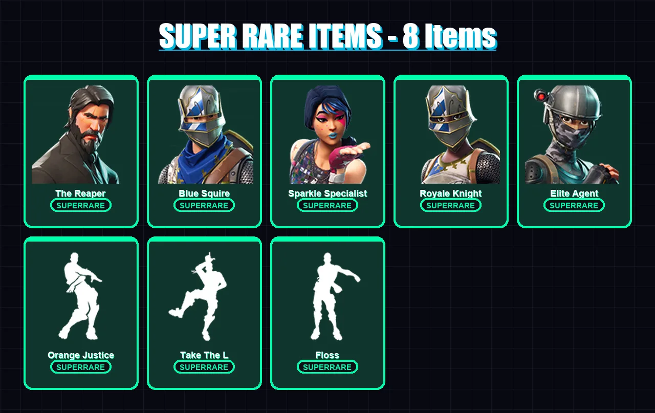 [PC/XBOX] | The Reaper | Blue Squire | Sparkle Specialist | Royale Knight | Elite Agent | 23 skin | 13 pickaxe | 24 emote | 17 glider | Lv277