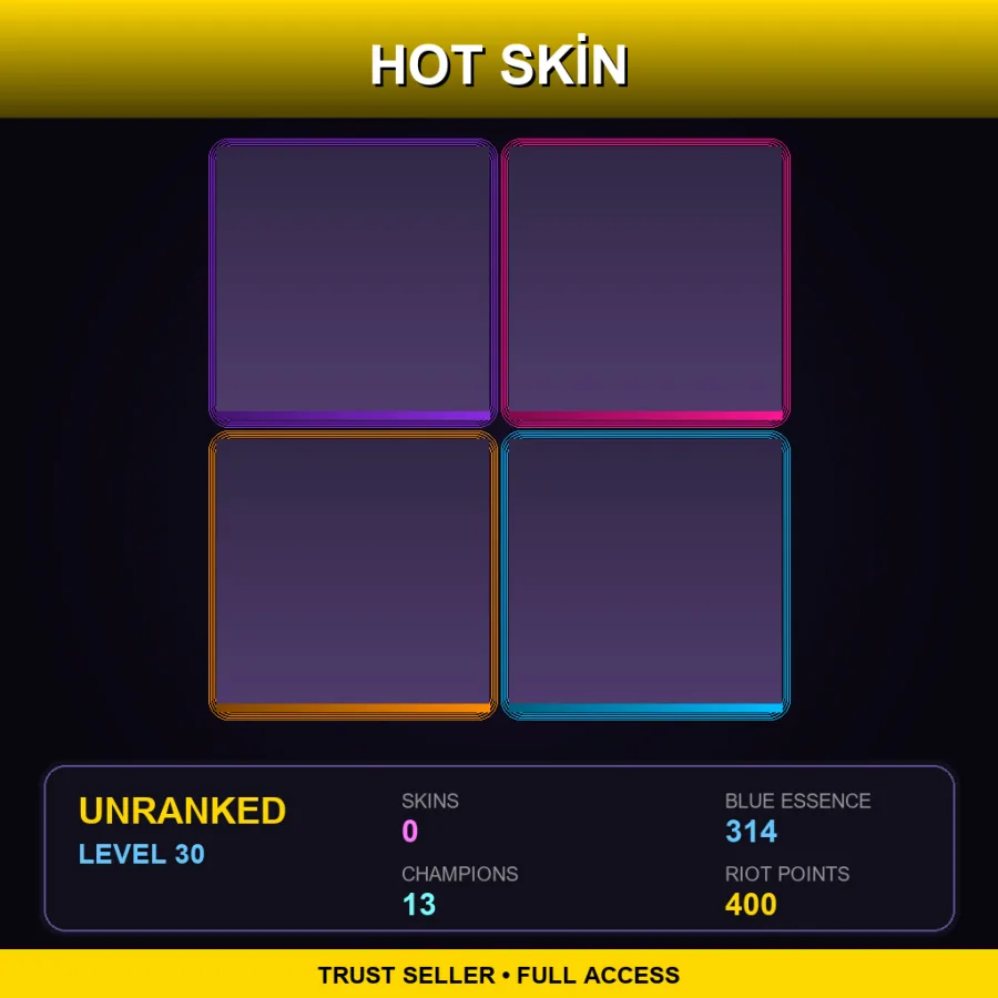 NA | Lv30 | Unranked | 0 Skin | 13 Champ — LoL account