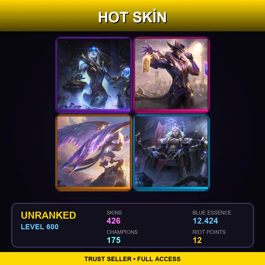 BR | Lv600 | Unranked | 426 Skin | 175 Champ — LoL account