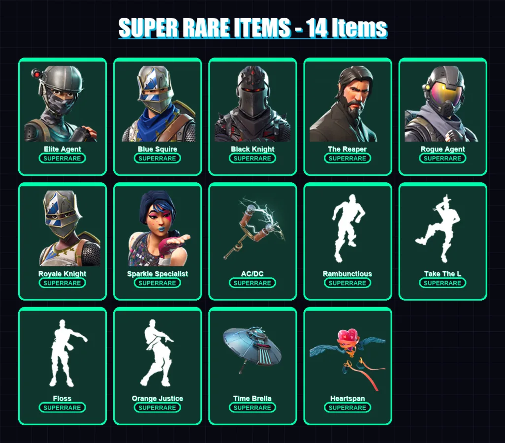 [PC/XBOX] | Elite Agent | Blue Squire | Black Knight | The Reaper | Rogue Agent | 65 skin | 64 pickaxe | 82 emote | 69 glider | Lv921