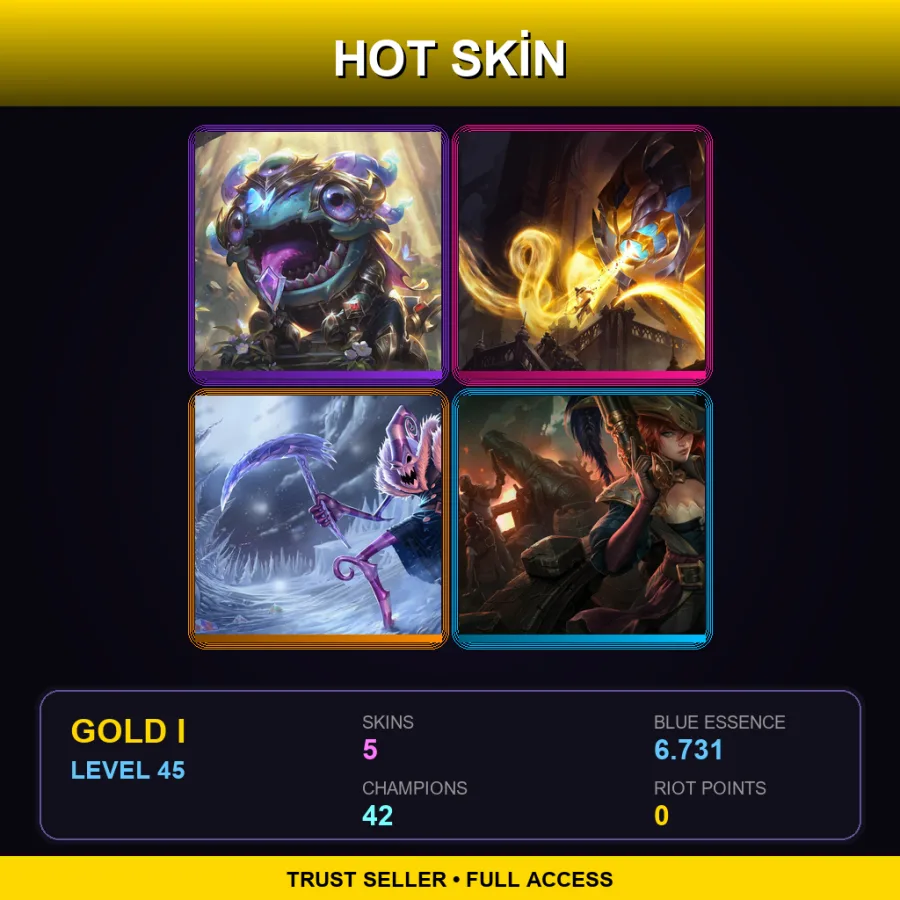 EUW | Lv45 | Gold I | 5 Skin | 42 Champ