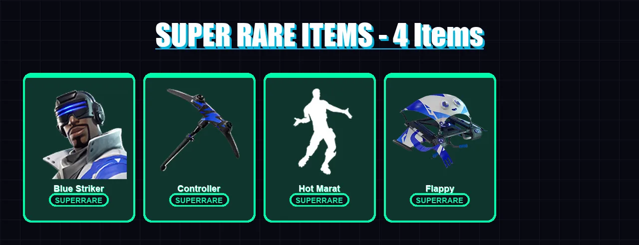 [SWITCH/XBOX/PSN/PC] | Blue Striker | Lynx | Zenith | Sgt. Winter | Wingman | 5 skin | 5 pickaxe | 9 emote | 8 glider | Lv77