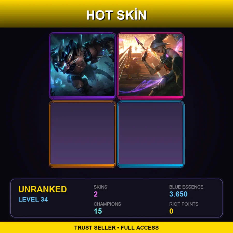 EUW | Lv34 | Unranked | 2 Skin | 15 Champ