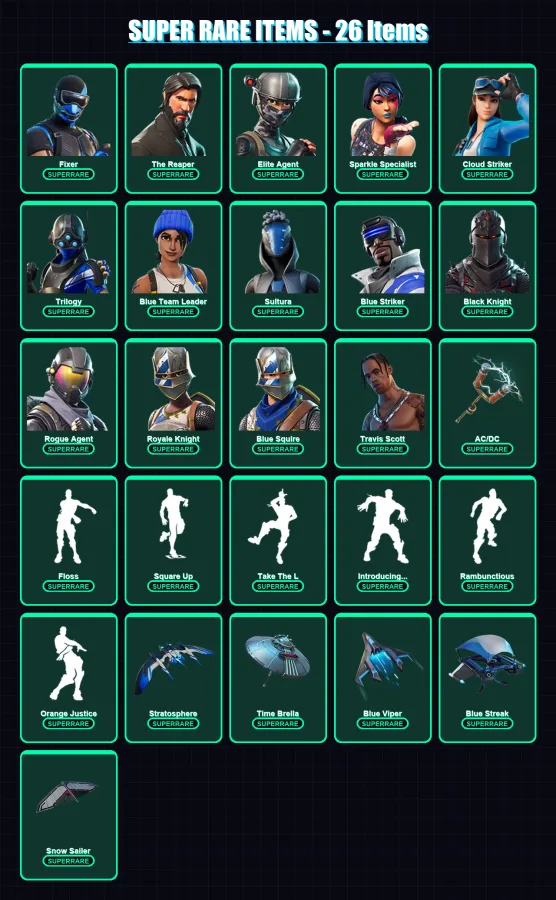 [PS4/PS5/XBOX/PC] | Fixer | The Reaper | Elite Agent | Sparkle Specialist | Cloud Striker | 106 skin | 114 pickaxe | 103 emote | 110 glider | Lv1682