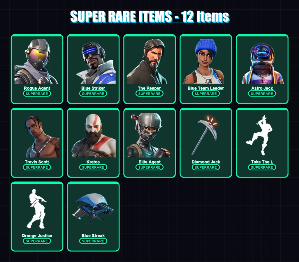 [PS4/PS5/XBOX/PC] | Rogue Agent | Blue Striker | The Reaper | Blue Team Leader | Astro Jack | 146 skin | 145 pickaxe | 122 emote | 120 glider | Lv19