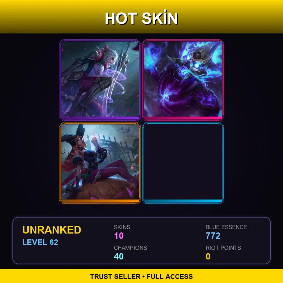 ME | Lv62 | Unranked | 10 Skin | 40 Champ