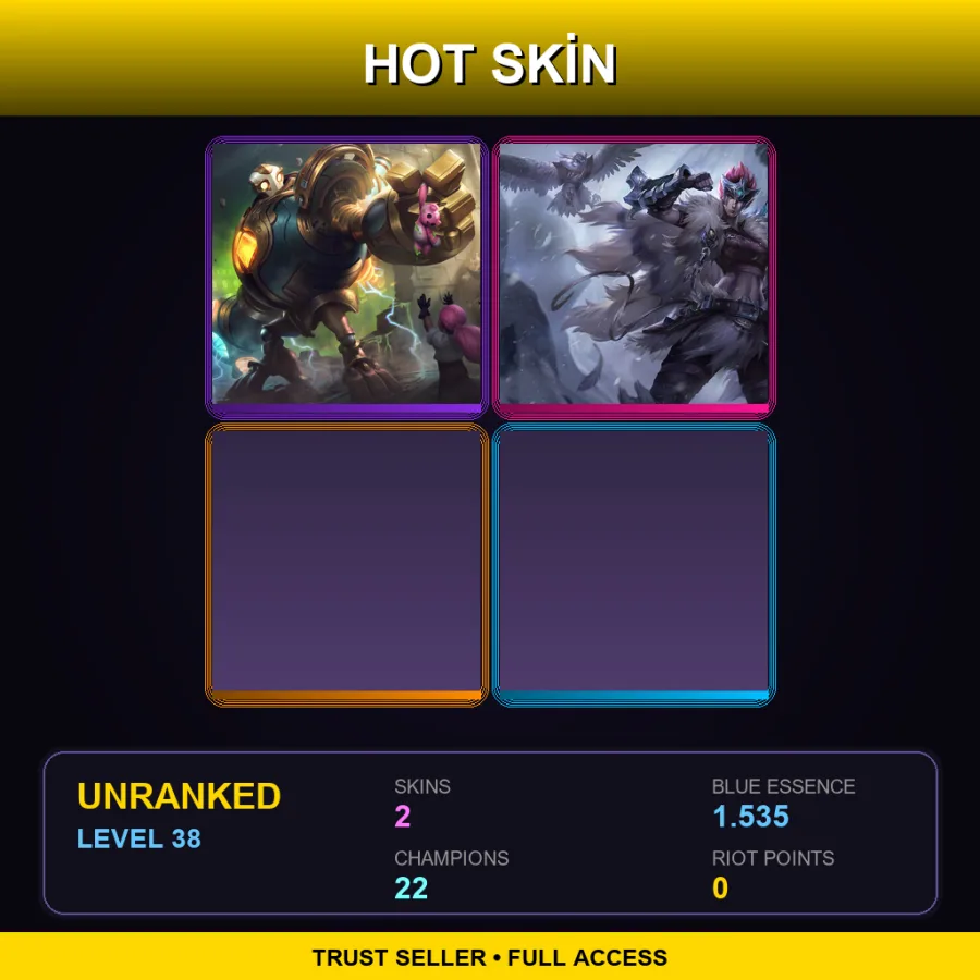 EUNE | Lv38 | Unranked | 2 Skin | 22 Champ — Unranked / Smurf League of Legends