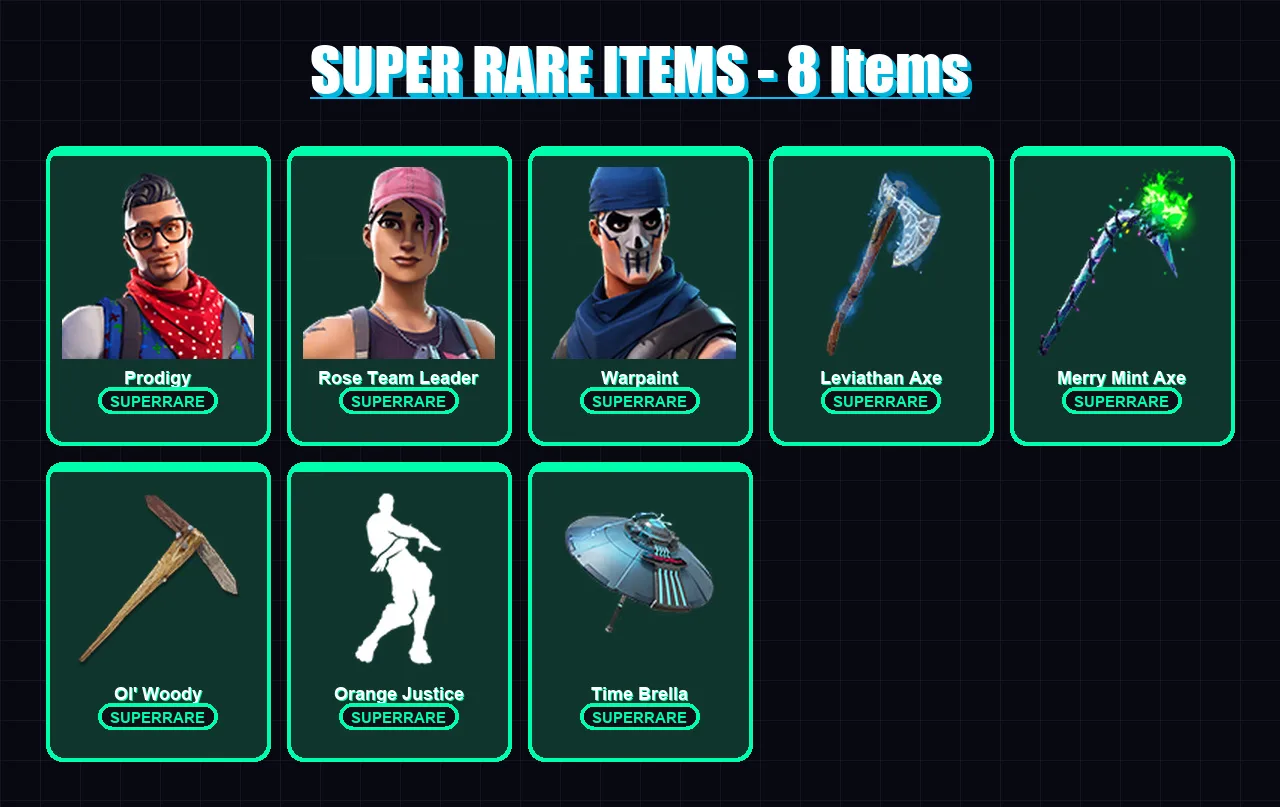 [PC/XBOX] | Prodigy | Rose Team Leader | Warpaint | Carbide | Wukong | 50 skin | 75 pickaxe | 66 emote | 81 glider | Lv1316