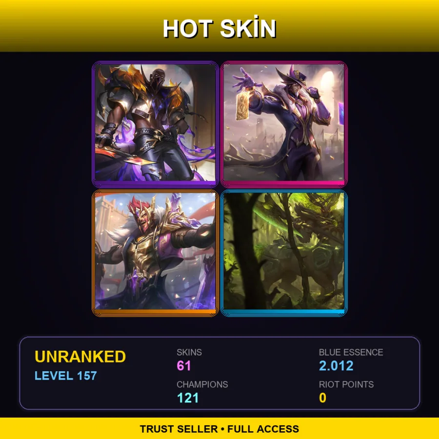 NA | Lv157 | Unranked | 61 Skin | 121 Champ — Unranked / Smurf League of Legends