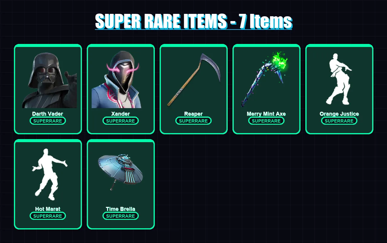 [PC] | Darth Vader | Xander | Hybrid | Spire Assassin | Twyn | 158 skin | 216 pickaxe | 180 emote | 203 glider | Lv3075