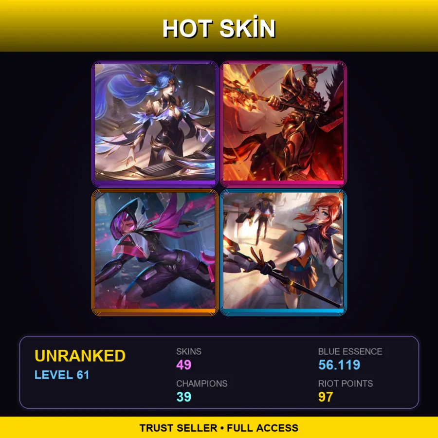 EUW | Lv61 | Unranked | 49 Skin | 39 Champ