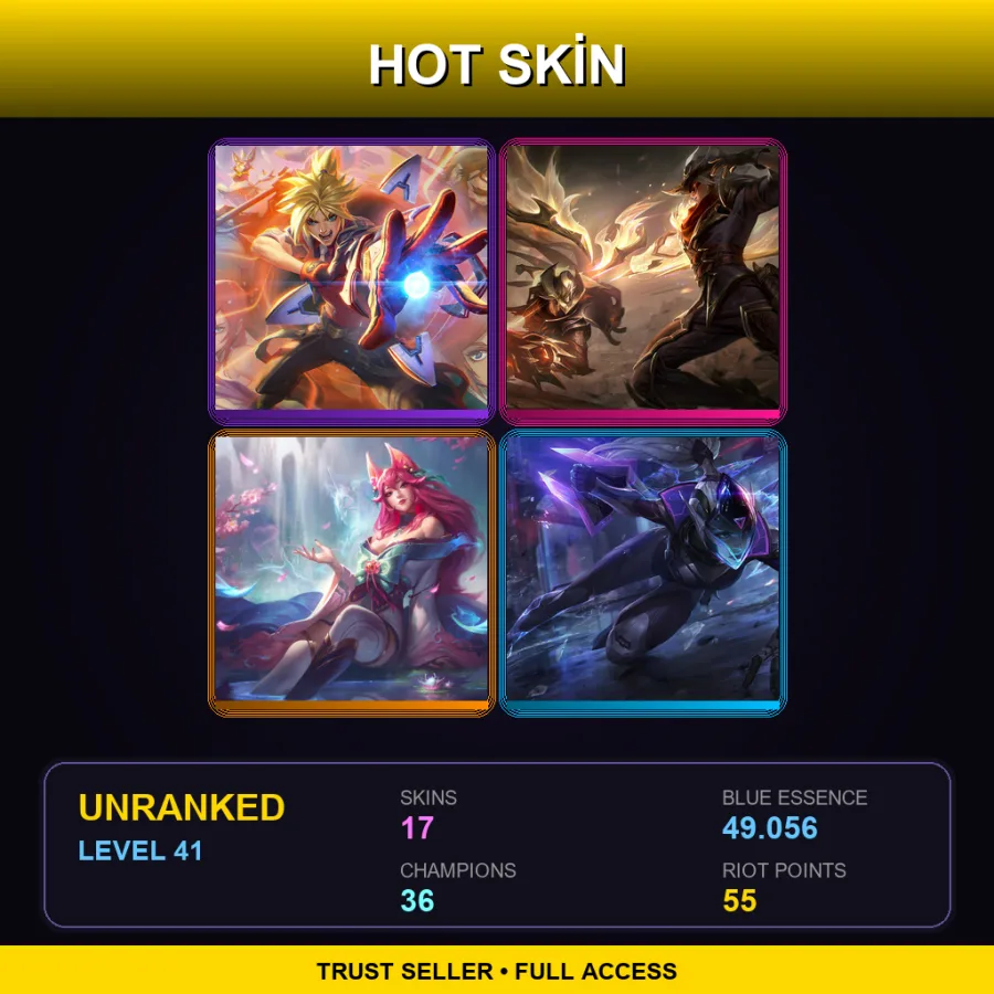 NA | Lv41 | Unranked | 17 Skin | 36 Champ — Ruined Draven