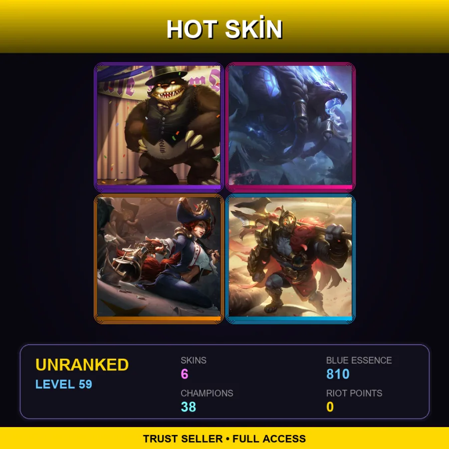 LAN | Lv59 | Unranked | 6 Skin | 38 Champ