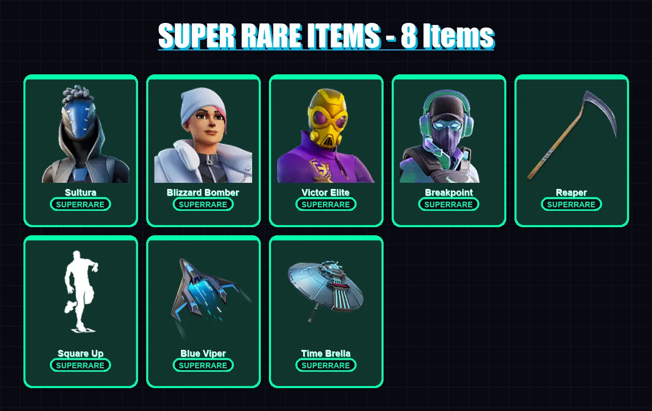 [PC/XBOX/PSN] | Sultura | Blizzard Bomber | Victor Elite | Breakpoint | The Cube Queen | 128 skin | 194 pickaxe | 100 emote | 116 glider | Lv2143