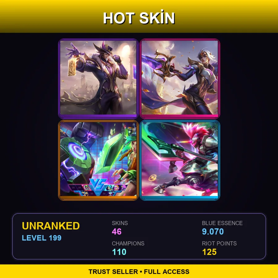 BR | Lv199 | Unranked | 46 Skin | 110 Champ — LoL account