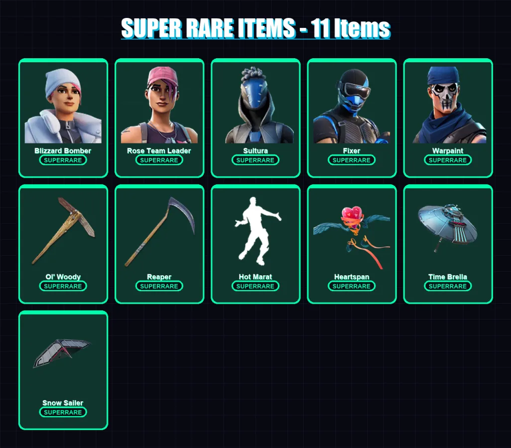 [PC/XBOX] | Blizzard Bomber | Rose Team Leader | Sultura | Fixer | Warpaint | 83 skin | 107 pickaxe | 147 emote | 98 glider | Lv2107 — Fortnite account