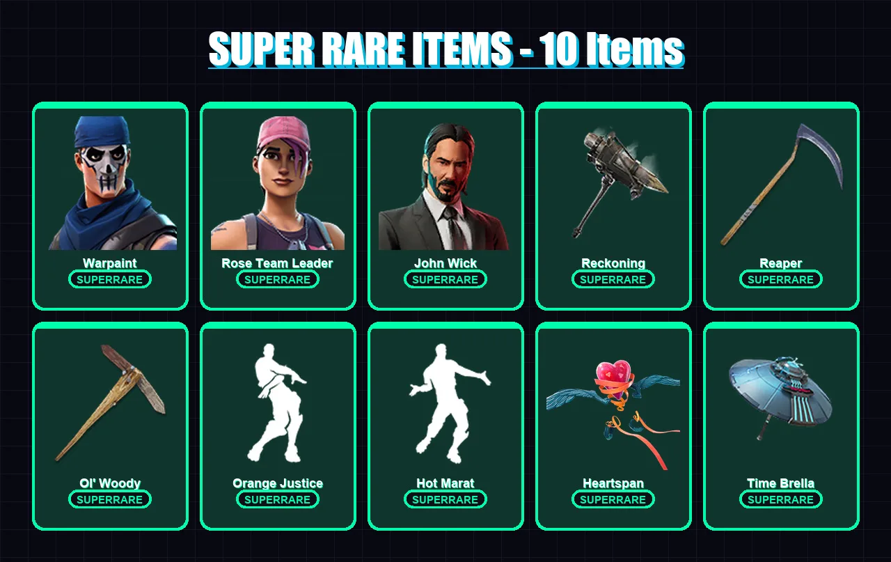 [PC/XBOX] | Warpaint | Rose Team Leader | John Wick | Ragnarok | Lynx | 79 skin | 72 pickaxe | 77 emote | 77 glider | Lv1081