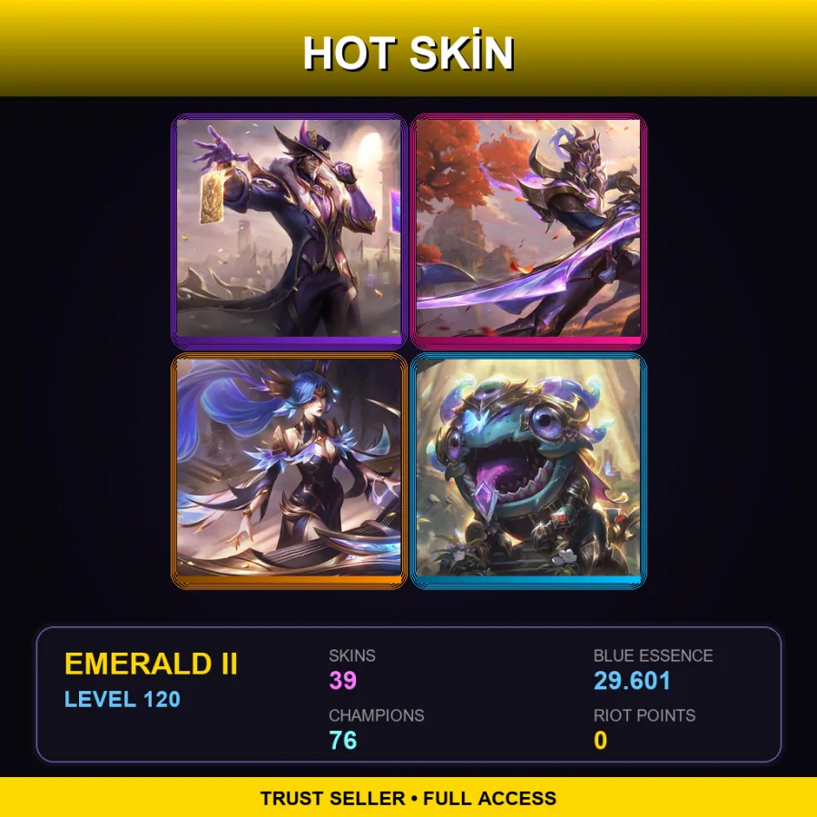 EUW | Lv120 | Emerald II | 39 Skin | 76 Champ with Miss Fortune