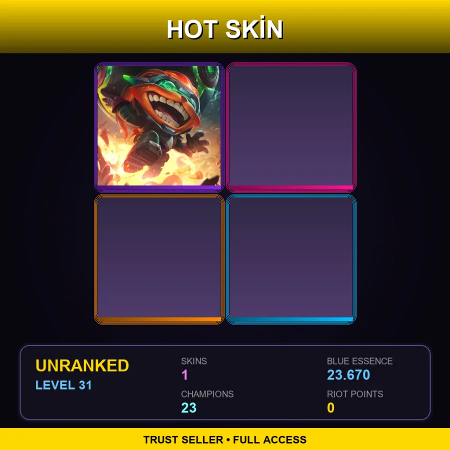 EUW | Lv31 | Unranked | 1 Skin | 23 Champ — LoL account