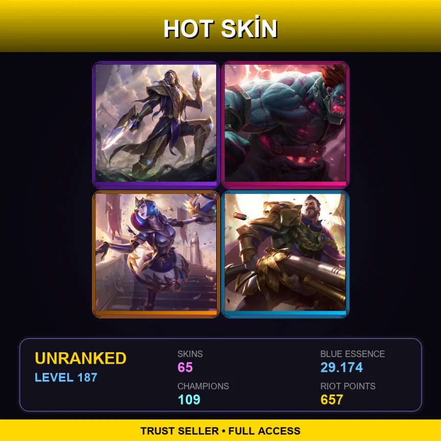 BR | Lv187 | Unranked | 65 Skin | 109 Champ