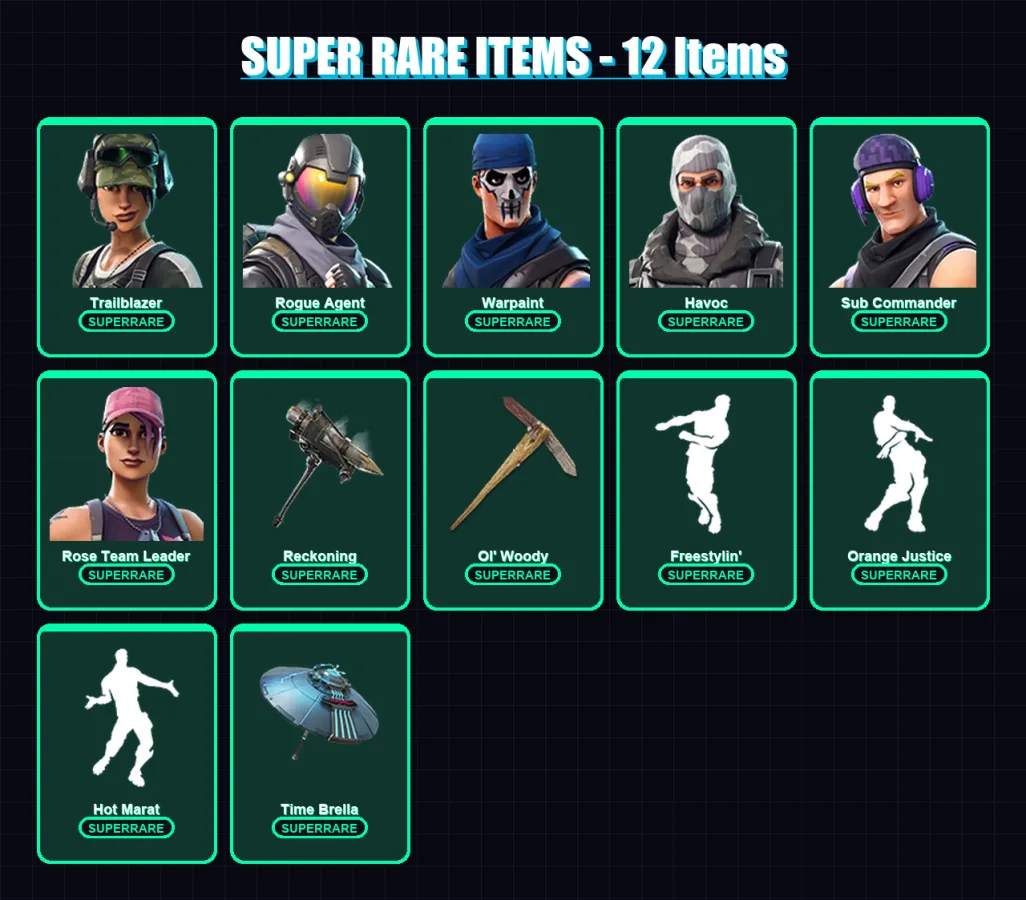 [PC/XBOX/PSN] | Trailblazer | Rogue Agent | Warpaint | Havoc | Sub Commander | 95 skin | 79 pickaxe | 95 emote | 75 glider | Lv1175